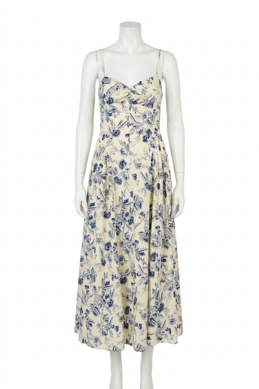 NEW NIA destane floral dress in navy blue